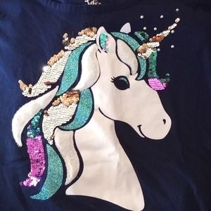 Justice, Girl's unicorn glitter sequence adorable shirt